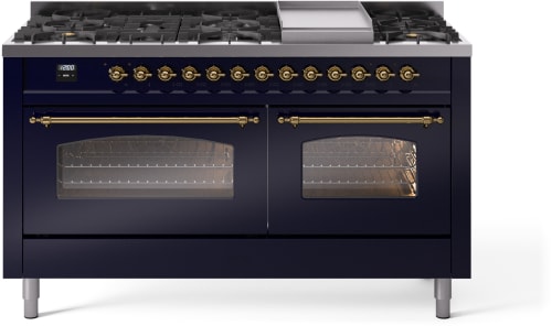 Ilve Nostalgie II Collection UP60FNMPMBGLP - 60 Inch Freestanding Dual Fuel Range