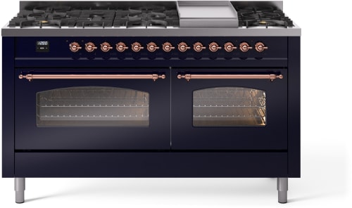 Ilve Nostalgie II Collection UP60FNMPMBPLP - 60 Inch Freestanding Dual Fuel Range