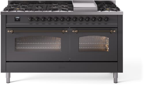 Ilve Nostalgie II Collection UP60FNMPMGBLP - 60 Inch Freestanding Dual Fuel Range