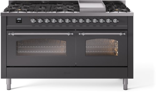 Ilve Nostalgie II Collection UP60FNMPMGCLP - 60 Inch Freestanding Dual Fuel Range