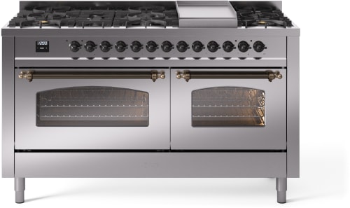 Ilve Nostalgie II Collection UP60FNMPSSBLP - 60 Inch Freestanding Dual Fuel Range