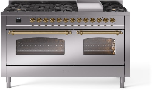 Ilve Nostalgie II Collection UP60FNMPSSGLP - 60 Inch Freestanding Dual Fuel Range