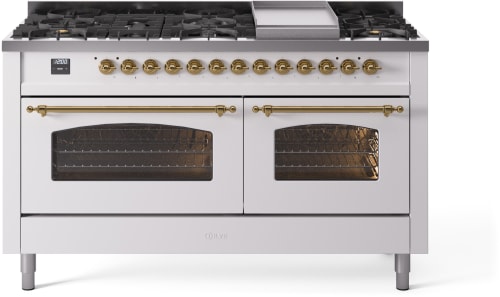 Ilve Nostalgie II Collection UP60FNMPWHGLP - 60 Inch Freestanding Dual Fuel Range