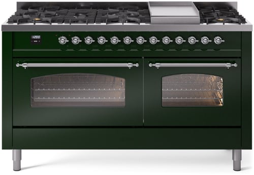Ilve Nostalgie II Collection UP60FNMPEGCLP - 60 Inch Freestanding Dual Fuel Range in Front View