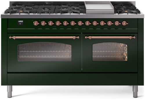 Ilve Nostalgie II Collection UP60FNMPEGPLP - 60 Inch Freestanding Dual Fuel Range in Front View