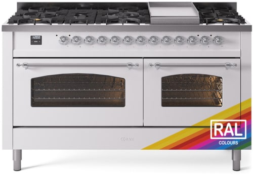 Ilve Nostalgie II Collection UP60FNMPRACLP - 60 Inch Freestanding Dual Fuel Range in Front View