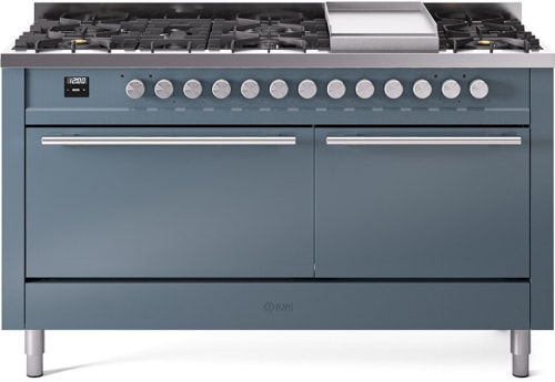 Ilve Professional Plus II UP60FQMPBG - 60 Inch Freestanding Dual Fuel Range (Solid Door)