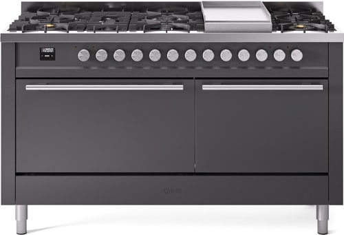 Ilve Professional Plus II UP60FQMPMGLP - 60 Inch Freestanding Dual Fuel Range (Solid Door)