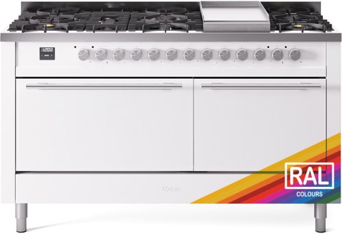 Ilve Professional Plus II UP60FQMPRA - 60 Inch Freestanding Dual Fuel Range (Solid Door)