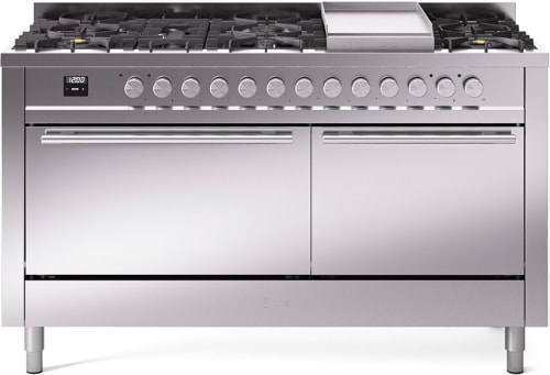 Ilve Professional Plus II UP60FQMPSS - 60 Inch Freestanding Dual Fuel Range (Solid Door)