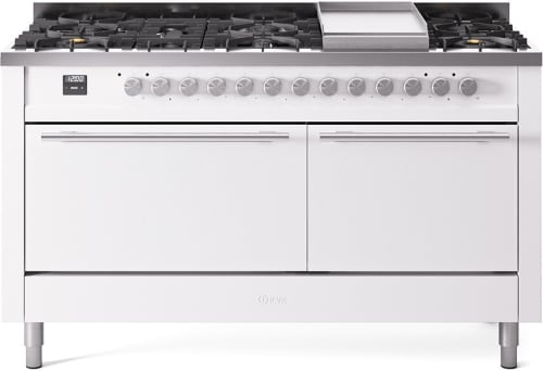 Ilve Professional Plus II UP60FQMPWHLP - 60 Inch Freestanding Dual Fuel Range (Solid Door)