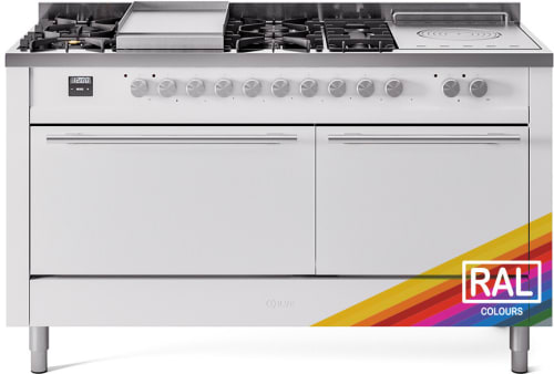 Ilve Professional Plus II UP60FSQMPRALP - 60 Inch Freestanding Dual Fuel Range (Solid Door)
