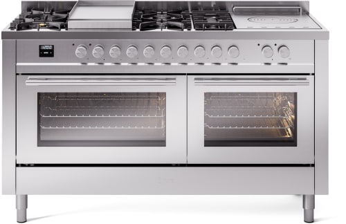 Ilve Professional Plus II UP60FSWMPSSLP - 60 Inch Freestanding Dual Fuel Range