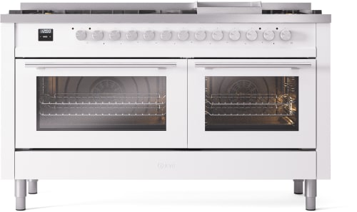 Ilve Professional Plus II UP60FSWMPWHLP - 60 Inch Freestanding Dual Fuel Range