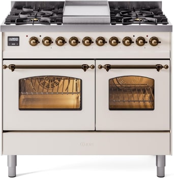 Ilve Nostalgie Collection UPD40FNMPAWB - 40 Inch Freestanding Dual Fuel Range in Front View
