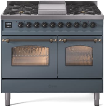 Ilve Nostalgie Collection UPD40FNMPBGBLP - 40 Inch Freestanding Dual Fuel Range in Cooktop View