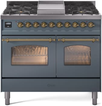 Ilve Nostalgie II Collection UPD40FNMPBGG - 40 Inch Freestanding Dual Fuel Range in Cooktop View