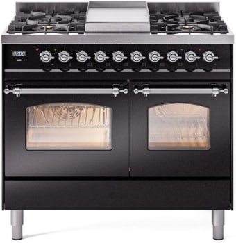 Ilve Nostalgie Collection UPD40FNMPBKCLP - 40 Inch Freestanding Dual Fuel Range in Front View