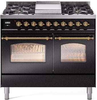 Ilve Nostalgie Collection UPD40FNMPBKG - 40 Inch Freestanding Dual Fuel Range in Front View
