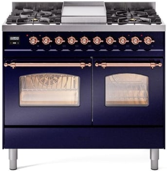 Ilve Nostalgie Collection UPD40FNMPMBPLP - 40 Inch Freestanding Dual Fuel Range in Front View