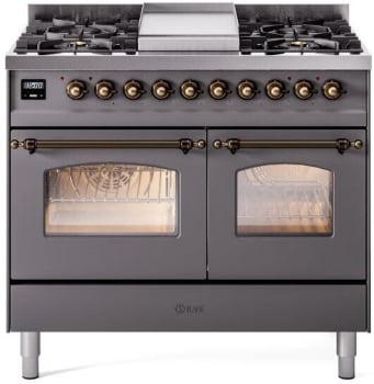 Ilve Nostalgie Collection UPD40FNMPMGBLP - 40 Inch Freestanding Dual Fuel Range in Front View