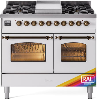Ilve Nostalgie II Collection UPD40FNMPRAB - 40 Inch Freestanding Dual Fuel Range in Front View