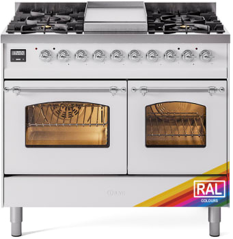 Ilve Nostalgie II Collection UPD40FNMPRACLP - 40 Inch Freestanding Dual Fuel Range in Front View