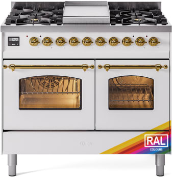 Ilve Nostalgie II Collection UPD40FNMPRAGLP - 40 Inch Freestanding Dual Fuel Range in Front View