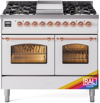 Ilve Nostalgie II Collection UPD40FNMPRAP - 40 Inch Freestanding Dual Fuel Range in Front View