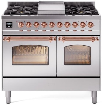 Ilve Nostalgie Collection UPD40FNMPSSPLP - 40 Inch Freestanding Dual Fuel Range in Front View