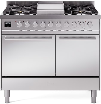 Ilve Professional Plus II UPD40FQMPSS - 40 Inch Freestanding Dual Fuel Range with 6 Sealed Burners