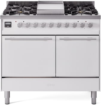Ilve Professional Plus II UPD40FQMPWHLP - 40 Inch Freestanding Dual Fuel Range with 6 Sealed Burners