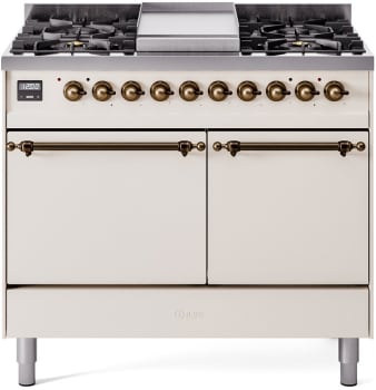 Ilve Nostalgie II Collection UPD40FQNMPAWB - 40 Inch Freestanding Dual Fuel Range in Front View