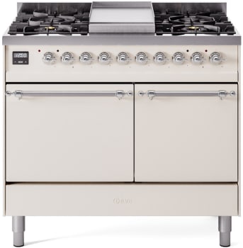 Ilve Nostalgie II Collection UPD40FQNMPAWC - 40 Inch Freestanding Dual Fuel Range in Front View