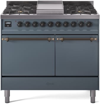 Ilve Nostalgie II Collection UPD40FQNMPBGB - 40 Inch Freestanding Dual Fuel Range in Front View