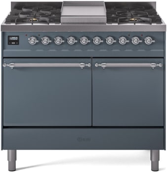 Ilve Nostalgie II Collection UPD40FQNMPBGC - 40 Inch Freestanding Dual Fuel Range in Front View