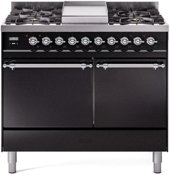 Ilve Nostalgie II Collection UPD40FQNMPBKCLP - 40 Inch Freestanding Dual Fuel Range in Front View