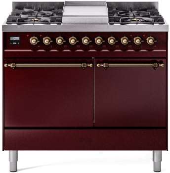 Ilve Nostalgie II Collection UPD40FQNMPBUBLP - 40 Inch Freestanding Dual Fuel Range in Front View