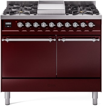 Ilve Nostalgie II Collection UPD40FQNMPBUC - 40 Inch Freestanding Dual Fuel Range in Front View