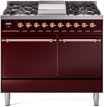 Ilve Nostalgie II Collection UPD40FQNMPBUP - 40 Inch Freestanding Dual Fuel Range in Front View