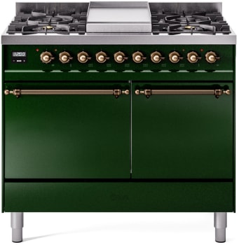 Ilve Nostalgie II Collection UPD40FQNMPEGBLP - 40 Inch Freestanding Dual Fuel Range in Front View