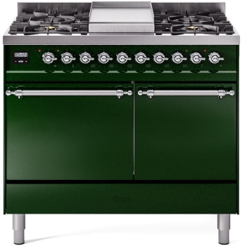 Ilve Nostalgie II Collection UPD40FQNMPEGCLP - 40 Inch Freestanding Dual Fuel Range in Front View