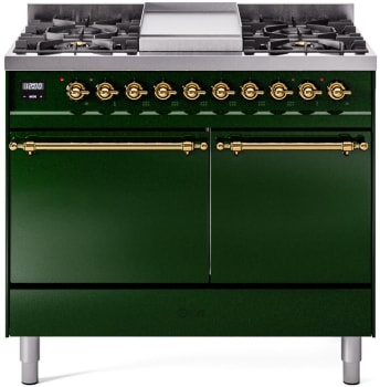 Ilve Nostalgie II Collection UPD40FQNMPEGGLP - 40 Inch Freestanding Dual Fuel Range in Front View