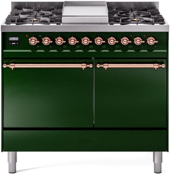 Ilve Nostalgie II Collection UPD40FQNMPEGP - 40 Inch Freestanding Dual Fuel Range in Front View