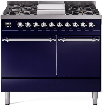 Ilve Nostalgie II Collection UPD40FQNMPMBCLP - 40 Inch Freestanding Dual Fuel Range in Front View