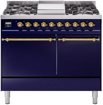 Ilve Nostalgie II Collection UPD40FQNMPMBG - 40 Inch Freestanding Dual Fuel Range in Front View