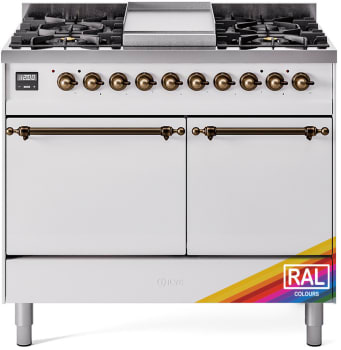 Ilve Nostalgie II Collection UPD40FQNMPRAB - 40 Inch Freestanding Dual Fuel Range in Front View