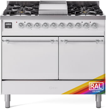 Ilve Nostalgie II Collection UPD40FQNMPRACLP - 40 Inch Freestanding Dual Fuel Range in Front View