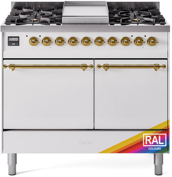 Ilve Nostalgie II Collection UPD40FQNMPRAG - 40 Inch Freestanding Dual Fuel Range in Front View