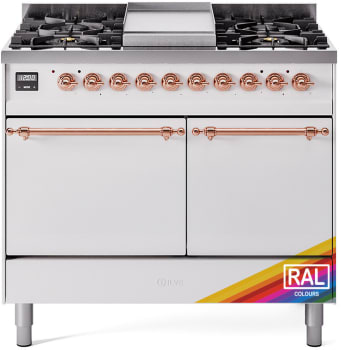 Ilve Nostalgie II Collection UPD40FQNMPRAP - 40 Inch Freestanding Dual Fuel Range in Front View